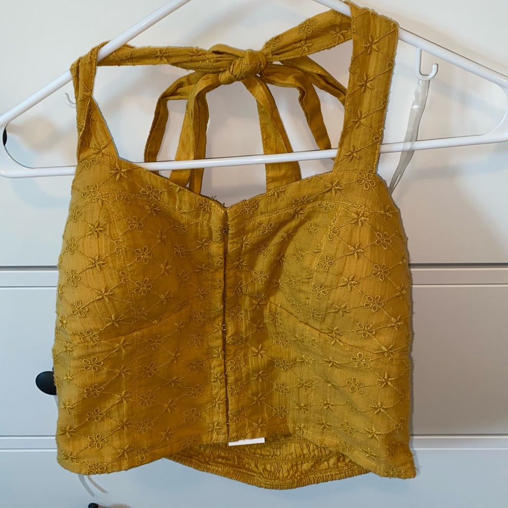 American Eagle Halter Burnt Yellow Top